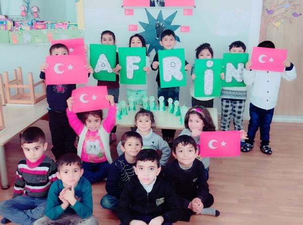 Anasınıfı E şubesi öğrencilerinden Afrin ile ilgili çalışma